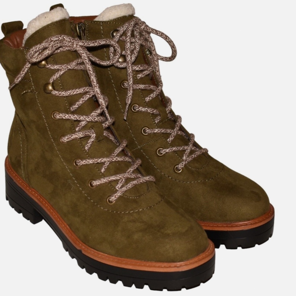 Marc Fisher Dark Green Suede Lace Up Hiking Boots - Size 7.5 M